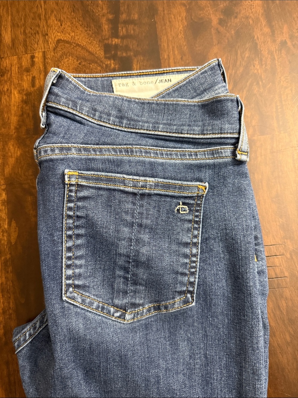 rag & bone Women's Skinny Mid Wash Blue Jeans